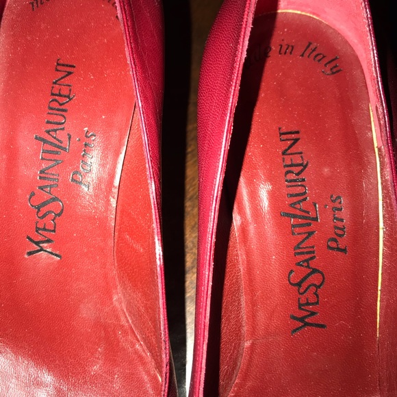 Vintage YSL Red leather pumps 7-1/2 Narrow - Picture 5 of 6